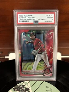 JORDAN LAWLAR Bowman Chrome RED LAVA SSP 5/5 2022 BCP-141 🔥 PSA 8 Arizona - Picture 1 of 3