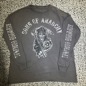 Sons of Anarchy Youth 2XL Gray Graphic Long Sleeve T-Shirt Redwood Original