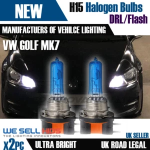 H15 XENON EFFECT HALOGEN BULBS VW MK7 DIRECT REPLACE 6000KHEADLIGHTS DRL FLASH - Picture 1 of 3