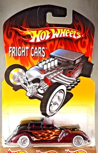2007 Hot Wheels Fright Cars CLASSIC CADDY Black/Maroon w/Real Riders White Walls - Picture 1 of 5