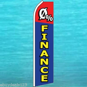 0 % FINANCE FLUTTER FEATHER FLAG Financing Advertising Sign Swooper Bow Banner - Picture 1 of 5
