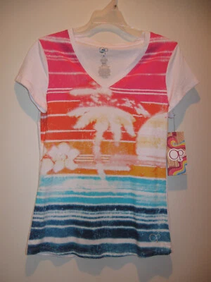 Camiseta OP Junior con Palmera y Escena de Playa Talla M 7-9 Foto 1 de 2