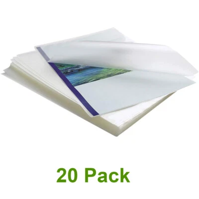 20 Thermal Laminating Sheets Laminator Pouches 9"x11.5" Clear Letter Size 5 Mil - Изображение 1 из 4