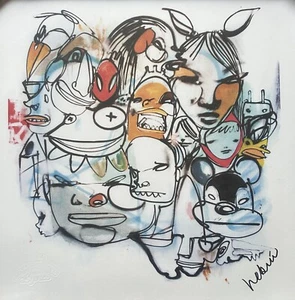 SELTEN 14X14 signierter Nachdruck von Hebru Brantley aus Art-Beats + Texten Musikausstellung - Bild 1 von 8