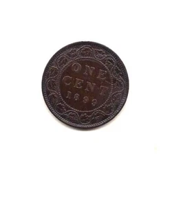 Centavo grande Canadá 1899---¡Detalles de cabello muy fuertes!!! - Imagen 1 de 2