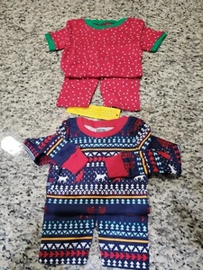 Lot Of 2 Size 4T Spotted Zebra Holiday Style Pajama Outfits (2Pants & 2Tops) - Picture 1 of 4