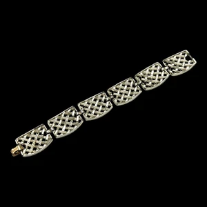 Sarah Conventry Goldtone Bracelet Basket Weave 7" 1970's Signed Vintage - Picture 1 of 11
