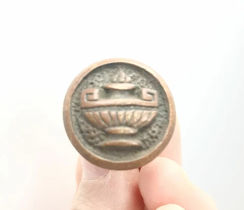 Vintage Greek Style Watching Drawer Knob Copper Color Hardware 3/4" Pull Cover