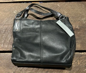 NEW Sondra Roberts Squared Black Faux Leather Shoulder Bag/Tote - Picture 1 of 13