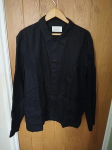 Zara Origins Mens Linen Shirt With Pockets Black Size XL - Picture 1 of 4