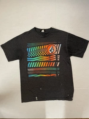 Volcom Mens T-Shirt Size Medium Black Short Sleeve Graphic Logo Shirt - Image 1 of 3