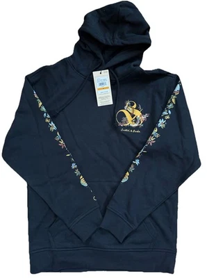 NUEVO CON ETIQUETAS Scotch & Soda Para hombres Pequeña Negra Calce Relajado Logo Gráfico Sudadera con Capucha Sudadera Foto 1 de 4