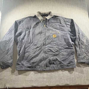 Vintage Carhartt Jacket Mens 3XL Tall Black Detroit J97PTL Blanket Lined Canvas - Picture 1 of 8