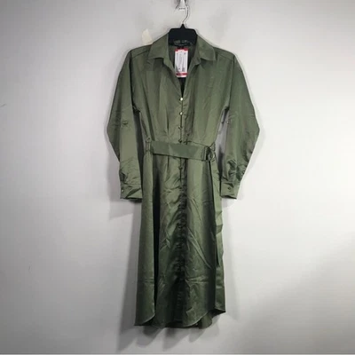 Vestido camisero largo con botones French Connection, para mujer talla XS - verde oliva Foto 1 de 4