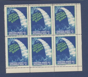 Crociera Aerea del Dec 1933 - Rom, Chicgo, New York, Rom - Plakat Briefmarkenblock - Bild 1 von 1
