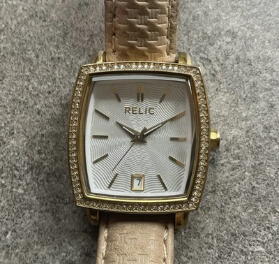 Relic Womens Watch ZR34198 30mm Gold Tone Case Crystal Accent Bezel A20 - Image 1 of 4