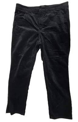 Talbots Women's Velveteen Straight Leg Pant Size 16P Black Velvet Textured - Image 1 of 4