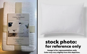 Threshold Cotton Matelasse Pillow Sham, White Standard Size - Picture 1 of 9