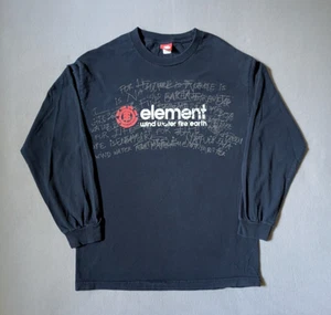 T-shirt vintage Element Skateboards grande manica lunga blu quattro elementi Y2k - Foto 1 di 7