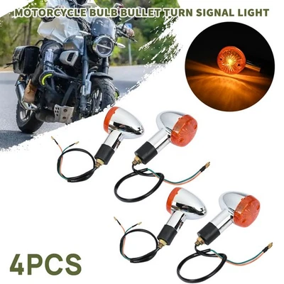 4PCS Motorcycle Turn Signals Blinker Lights for Harley & for Kawasaki Vulcan - Image 1 of 4
