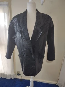 Chaqueta de Cuero Negra Byrnes & Baker De Colección RARA Para Mujer Talla Pequeña Motociclista Occidental - Imagen 1 de 9