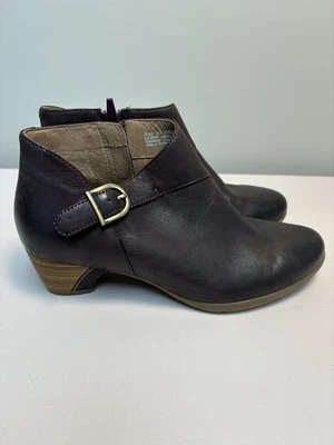 Dansko Darbie Burnished Nubuck Leather Fig Zip Ankle Boots Womens US 8.5 EUR 39 - Image 1 of 4
