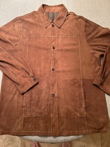 Brown Suede Western Coat Jacket Button Down - Picture 1 of 2