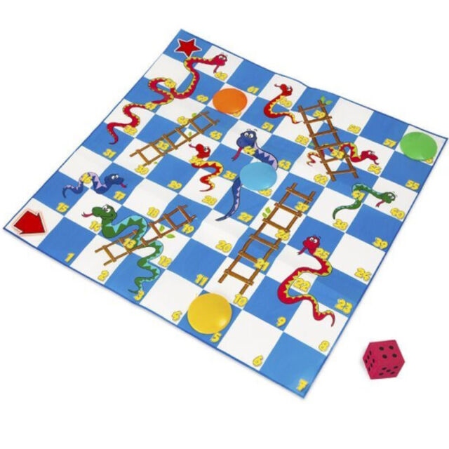  KOCOME Traditional Snakes and Ladders Game - Quality Snake and  Ladders Games for Kids and Adults, Up to 4 Players, Board Game Includes  Counters Dices : Toys & Games