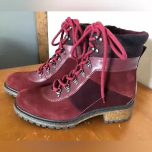 Earth Elements Women Size 10 Garnet Tessa Combat Suede Leather Hiking Boots NWOB - Picture 1 of 13