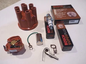 TUNE UP KIT 1965-1968 PORSCHE 911 DISTRIBUTOR CAP ROTOR POINTS SPARK PLUGS - Picture 1 of 5