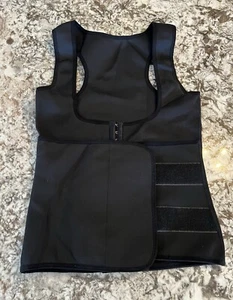 M NUEVO Entrenador de Cintura Negro Cremallera Superior Completa Compresión Autoajustable Mediano - Imagen 1 de 13