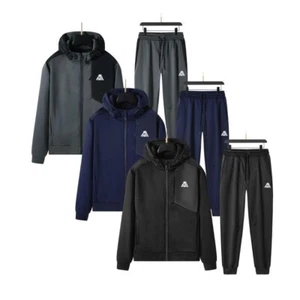 Neu Herren Mountpeak Taffa Trainingsanzug Set Reißverschlusstasche angeraut Sweatshirt Jogginghose - Bild 1 von 16