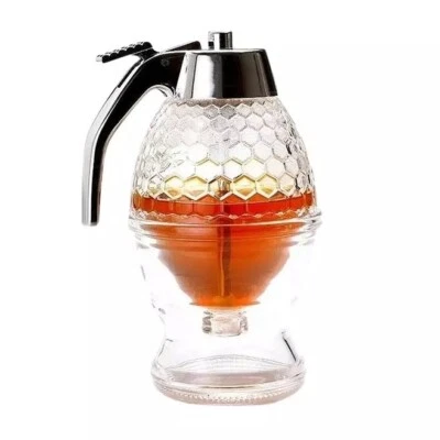 NORPRO Premium Honey Syrup Dispenser Pot Jar 1 Cup Acrylic Bee Hive Trigger stand