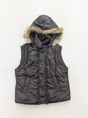 Dollhouse Women's Puffer Vest Size L Brown Removable Hood Y2K - Image 1 of 4