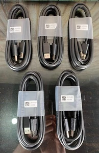 (5) New Dell Display Port Cable 6' Male-to-Male RN698 Black Monitor/Projector - Picture 1 of 4