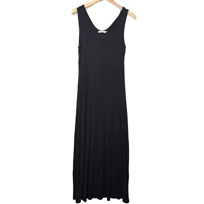 Maxi vestido sin mangas elástico Calvin Klein para mujer 4 negro sin mangas capa larga Foto 1 de 4