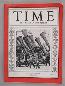 Time Magazine - December 28, 1936 ~~ Japan Emperor Hirohito - Imagen 1 de 3