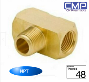 Tee Fitting 1/4" NPT male to female Pipe Thread Tubing air fuel, oil
