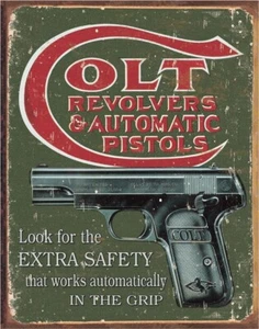 Colt - Extra Safety 12.5 x 16 inch Metal Sign - #1592 - Free Shipping - Picture 1 of 1