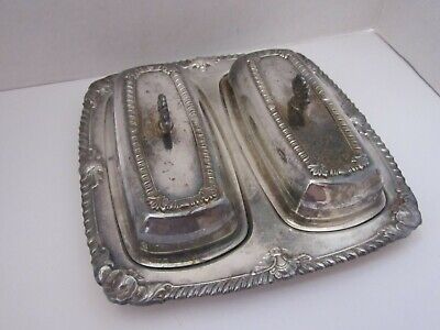 Vintage Silver Plate Double 2-sided Butter Dish With Lids.  • 13.27$