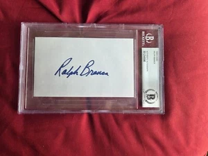 Ralph Branca-Signed Index Card Beckett Authentic D-2016 - Picture 1 of 3