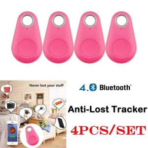 4Pc Pink Mini Bluetooth Wireless Anti Lost Tracker Alarm GPS Key Location Finder - Picture 1 of 10