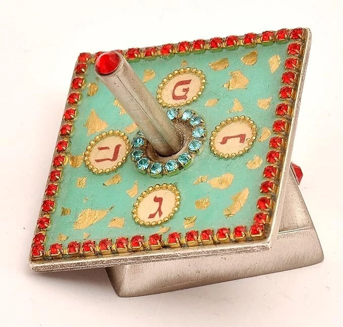 Dreidel in alluminio da collezione fatto a mano da Iris Art - Immagine 1 di 1