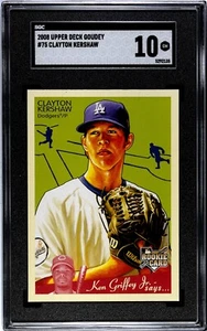 2008 Upper Deck Goudey #75 CLAYTON KERSHAW SGC 10 RC Rookie Dodgers Future HOF - Picture 1 of 1