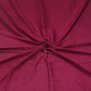 Vintage Burgundy 100%Pure Silk Handloom Sari Remnant 5YD Craft Fabric Silk Scrap - Picture 1 of 4