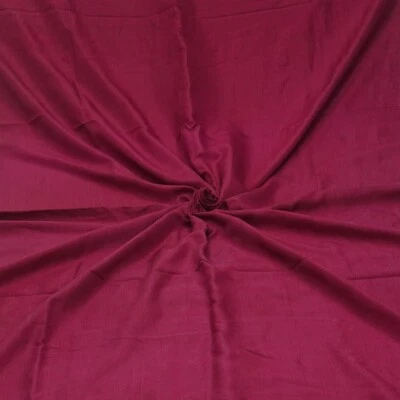 Vintage Burgundy 100%Pure Silk Handloom Sari Remnant 5YD Craft Fabric Silk Scrap - Image 1 of 4
