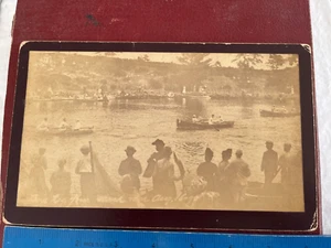 1890 Kennebunk River Club Kennebunkport ME canoe race regatta albumen photo 8.5” - Picture 1 of 2