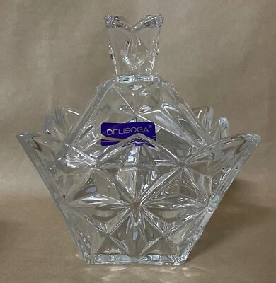 Delisoga The Sunrise Series Contenedor de Vidrio de Cristal Raro Plato de Caramelo Decorativo Foto 1 de 4