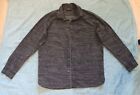 Mens North Face Black Gray Poly Cotton Button Up Long Sleeve Shirt Size Large 