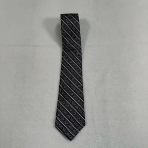 Yves Saint Laurent 100% Silk Neck Tie Mens Blue Maroon - Picture 1 of 6